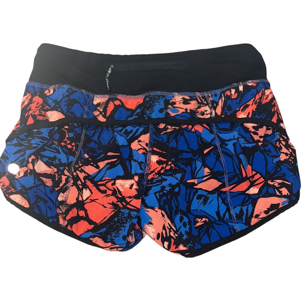 NEW Lululemon Speed Shorts Paint Storm Harbor Blue Black / Multi Size 2